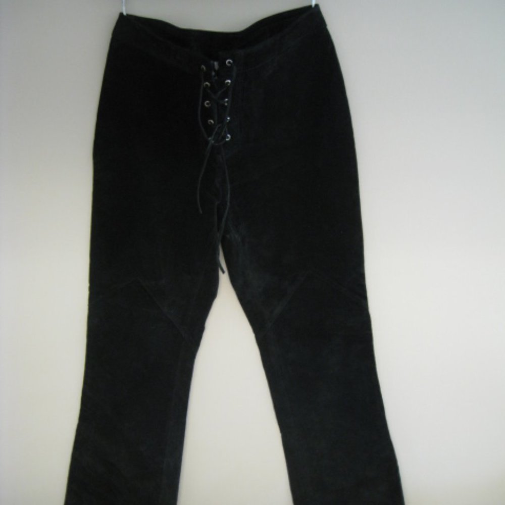 NWT Fairweather Sueded Black Leather Pants Size 10
